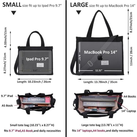 Corduroy Tote Bag for Women Work Crossbody Purse for - Picture 5 of 6